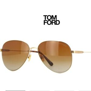 NEW Tom Ford Gold Porscha Aviator Sunglasses